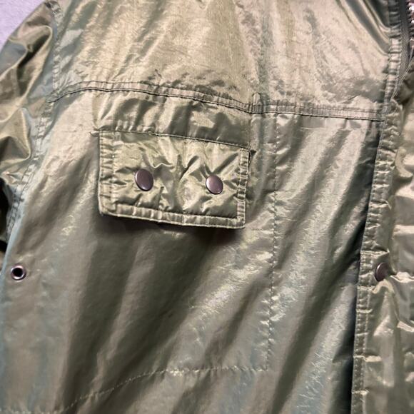 Mossi Racing Parka Jacket Hooded Quilted Shiny Full Zip Winter Athletic Perform - Picture 8 of 15